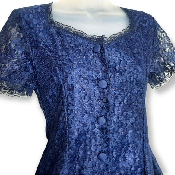 Extra Femme Collection Vintage 80s Lace Playsuit Romper sz 3 - Picture 5 of 8